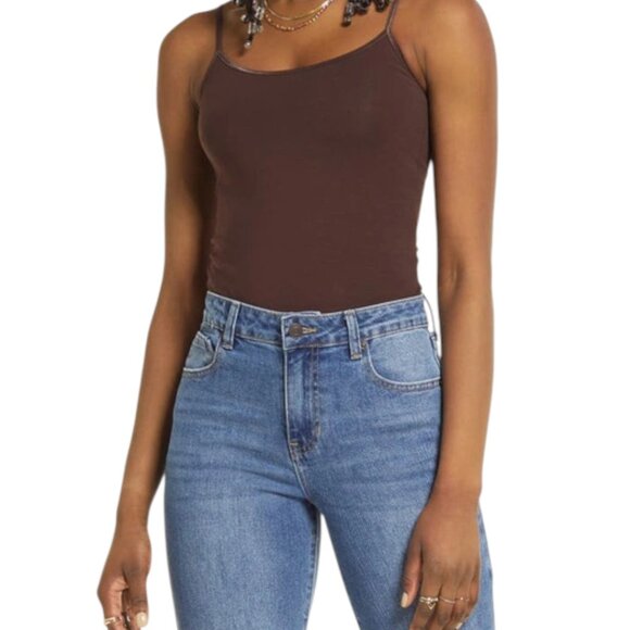 BP Stretch Organic Cotton Camisole In Brown Coffee Size Small NWOT $15 MSRP - Picture 1 of 7